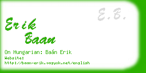 erik baan business card